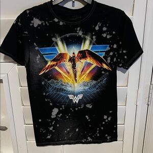 Black Graphic Tee with Vibrant Design